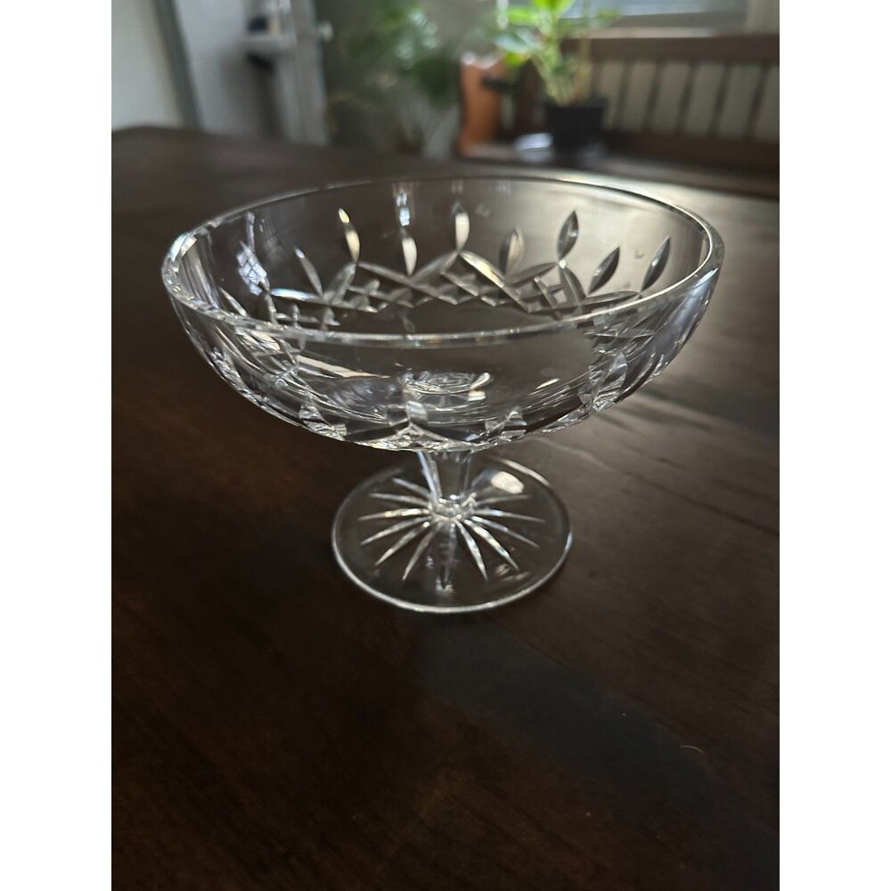 This 6-inch Waterford Crystal Lismore footed bowl a classic Irish craftsmanship.